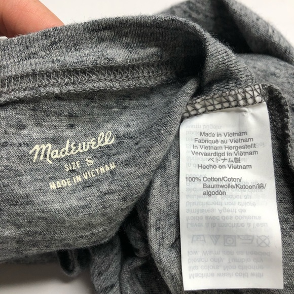 Madewell Long Sleeve Crew Neck Pocket Tee Heathered Gray Small - Picture 7 of 7